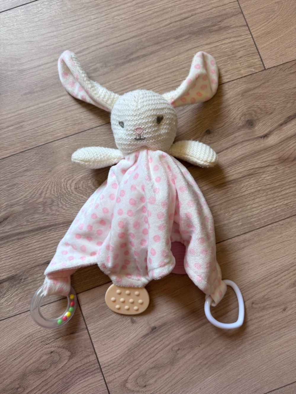 Modern Baby Bunny Rabbit Lovey Soother Sensory Plush Snuggle Blankie